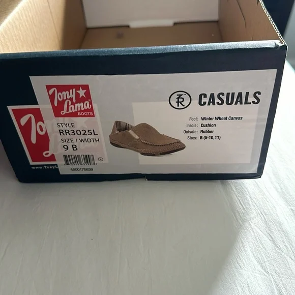 Almost New Tony Lama Winter Wheat Canvas Shoes- unisex - Picture 4 of 6